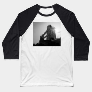 Tower Bridge, Black and White - London, UK Baseball T-Shirt